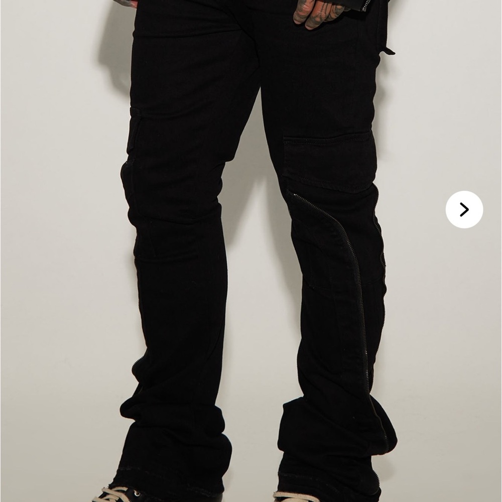 Mens all black denim